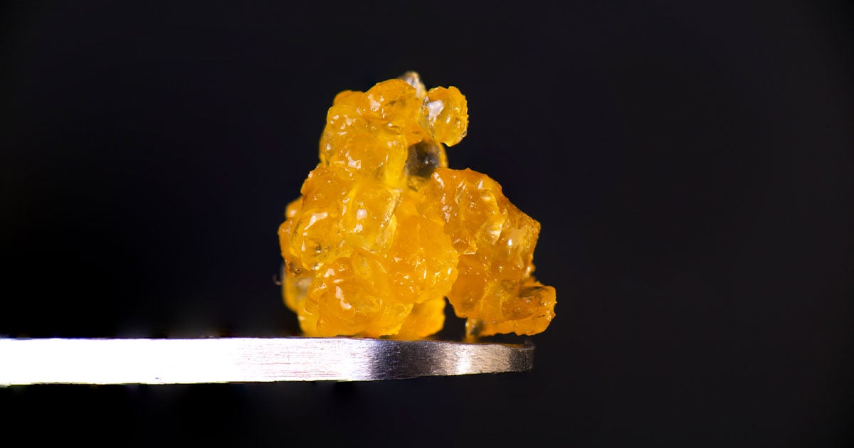 Cannabis concentrate wax with black backdrop