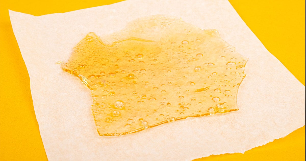 Marijuana wax extract on wax paper